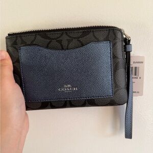 Coach Black and Navy Wristlet
